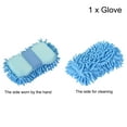 thumbnail image 3 of Uxcell Microfiber Chenille Dry Duster Gloves Washing Cleaning Sponge Mitten, Light Blue, 3 of 5