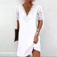 thumbnail image 1 of Robe d'Été à Imprimé Floral pour Femmes, Col en V, Manches Courtes, Style Bohème, Taille Nouée, Légère, Confortable, Décontractée, Maxi Robe de Soirée, Tissu Polyester, 1 of 8