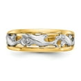 thumbnail image 5 of 14K Two-Tone Gold Ring Band Themed With Rhodium Dolphin, Size 6, 5 of 5