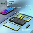 thumbnail image 7 of SaniMore for Samsung Galaxy Z Flip 3/4 6.7" Tri-layer Case with Wireless Charging Tempered Glass Screen Protector Hidden Bracket Drop Resistant Heavy Duty Protective Case for Galaxy Z Flip 3/4, Yellow, 7 of 7