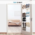 thumbnail image 4 of Porte-chaussures à Talons Hauts Porte-Chaussures, Sac de Rangement Multifonctions Penderie Grande Taille 24 Poches-Blanc 150x50cm, 4 of 7