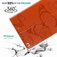 thumbnail image 4 of Dteck Wallet Case For Samsung Galaxy Tab A 8.0 Inch 2019 (SM-P200/P205), Premium Leather Embossed Butterfly Pattern Folding Flip Stand Cover, orange, 4 of 4