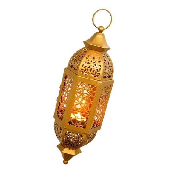 7829 Metal Candle Holders Lantern With Exotic Moroccans Pattern Ideal For Home Decors