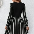 thumbnail image 4 of Vestidos De Camiseta De Manga Corta A Rayas De Verano para Mujer Vestidos Casuales Swing Aline,XL, 4 of 5