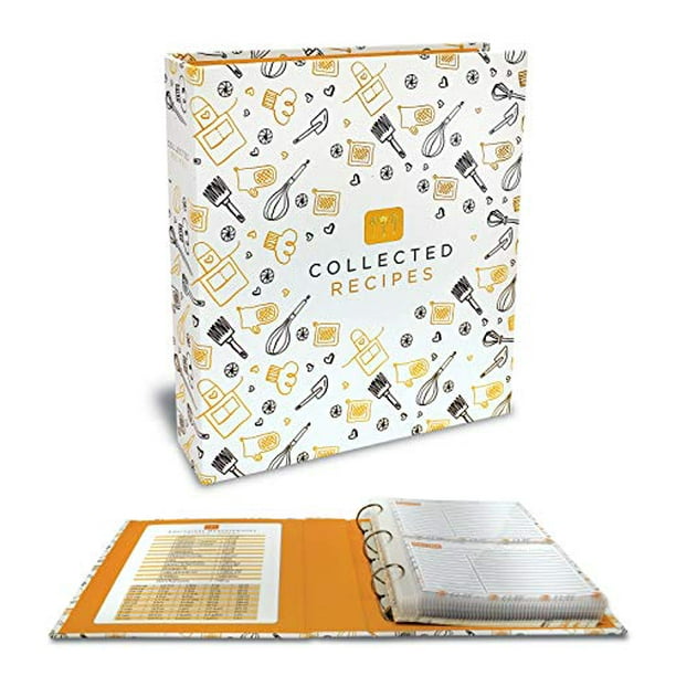 Recipe Binder, 8.5" x 9.5" 3 Ring Binder Organizer Set (with 50 Page