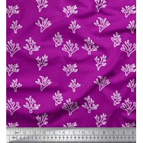 Soimoi Purple Georgette Viscose Fabric Coral Ocean Print Fabric by the Yard 42 Inch Wide
