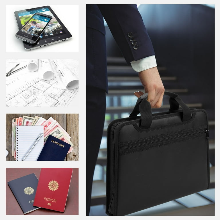 sixwipe Fireproof Accordion File Organizer with Multi Pockets