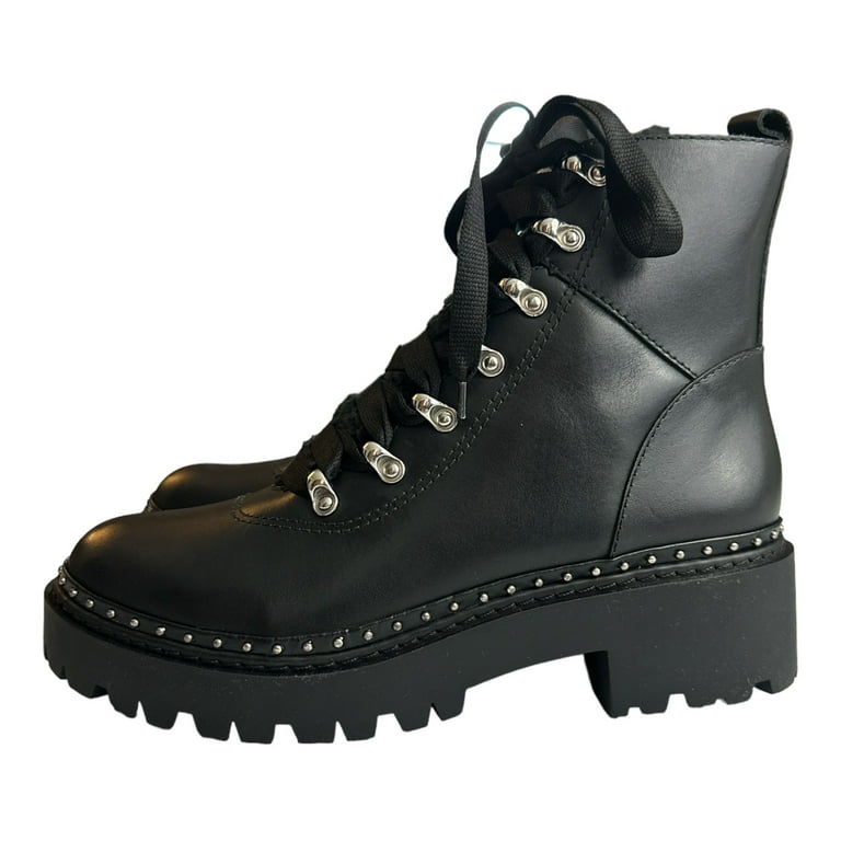 Steve Madden Women's Suede Chunky Heel Lace Up Boot with