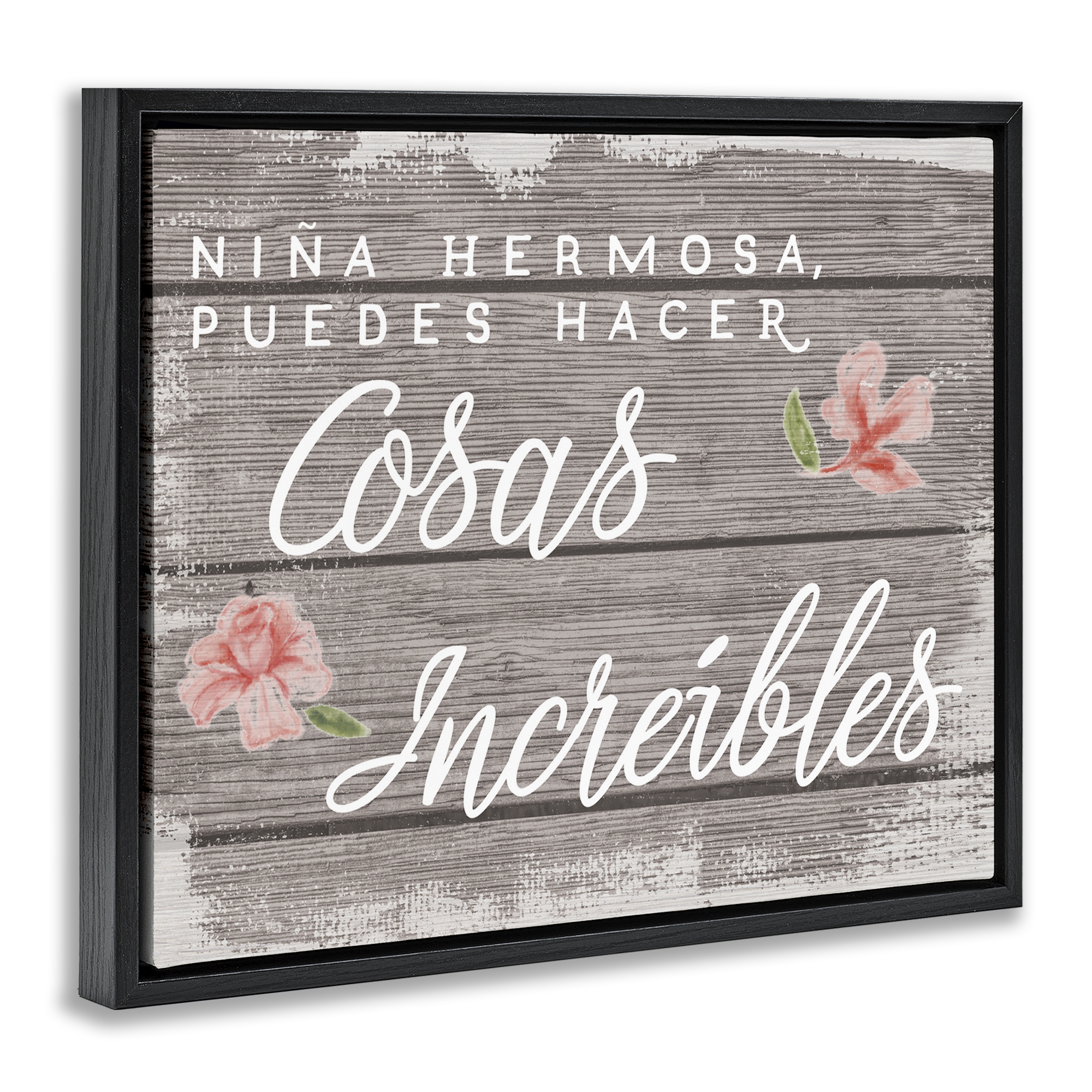 Stupell Industries Niña Hacer Cosas Increíbles Inspirational Quotes & Sayings Painting Black Floater Framed Art Print Wall Art, 21 x 17