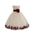 thumbnail image 2 of Ekidsbridal Ivory Tulle Rose Petals Junior Flower Girl Dress Pageant Mini Bridal Gown Christening Formal Evening Wedding 302T 12, 2 of 2