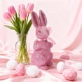 thumbnail image 5 of 2PCS Easter Decoration Sparkling Foam Bunny Figurine with Bow tie 8.6" Glitter Rabbit Tabletop Ornament for Easter Centerpieces Spring Home Office Table Decor, 5 of 7