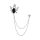 thumbnail image 3 of Broche de traje con cadena, Pin de solapa, Broche de cadena con borla de metal, Broche de solapa para hombre, Broche de águila, Pin para traje profesi Plata y negro, 3 of 9