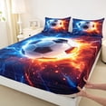 thumbnail image 4 of Erosebridal Football Ball Games Queen Sheet Sets For Kids Boys,Soccer Games Sport Theme Bed Set 4pcs, 4 of 6