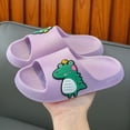 thumbnail image 2 of HCNTES Toddler Kids Unisex Sandals Soft Sole Non-Slip Slides for Spring Summer Beach Pool Shower Indoor Play(Z01-Purple,3), 2 of 5