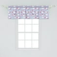 thumbnail image 2 of Ambesonne Kites Window Valance, Ornate Kites with Flowers Spirals Wavy Stripes Stars Clouds Ribbons on Lilac Sky, Curtain Valance for Kitchen Bedroom Decor with Rod Pocket, 54" X 18", Multicolor, 2 of 3