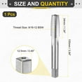 thumbnail image 2 of Uxcell Hand Taper Tap 9/16-12 BSW 2B Thread Taper Style Taps Straight Flute Screw Tapping Threading Tool, 2 of 6