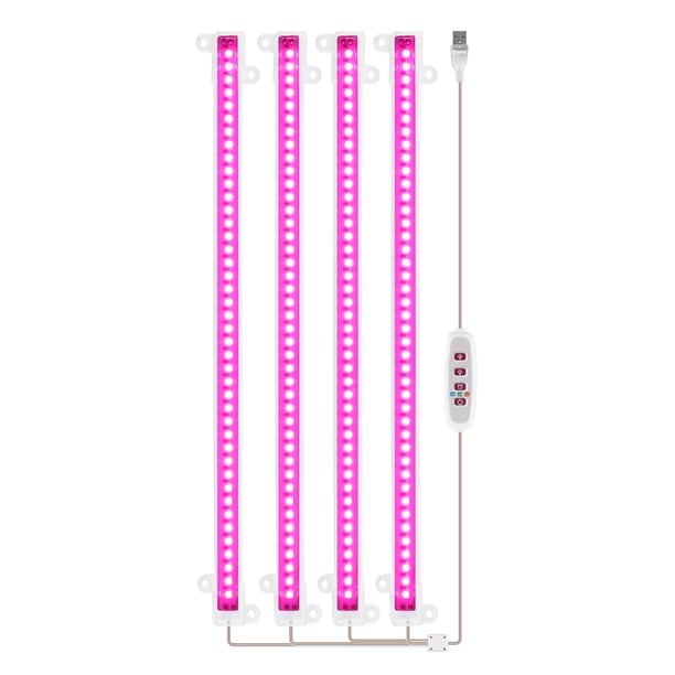 LED Crecimiento de las tiras de luz USB ABS Phytolamp 5 Modos de iluminación Linterna ajustable Luces de espectro completo para la oficina Invernadero interior Cuatro cabezas Pink Yuarrent HA011849-07B