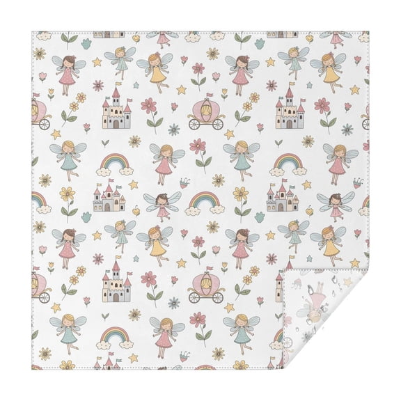 Fairy Princess Carriage Pattern Square Tablecloth,Waterproof Square Table Cover,Wipeable Spillproof Washable Table Cover for Home Kitchen Party Decor 42"X42"(107x107cm)