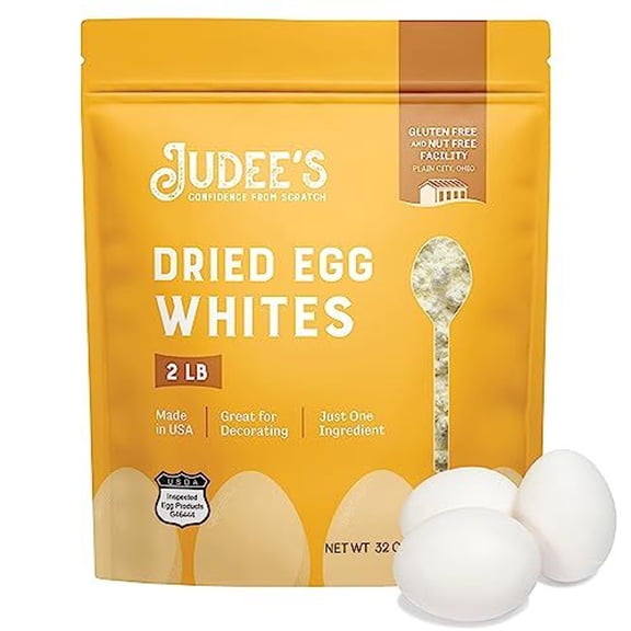 Judee's Gluten Free Dried Egg White Protein Powder - Complete Nutrition & Egg Protein - Gluten Free Baking & Meringue Powder - Lightweight & Long-Term Storage - 2 lb