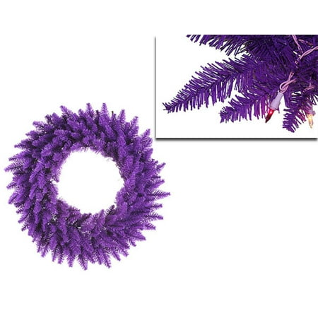 Vickerman 48" Prelit Ashley Spruce Christmas Wreath - Clear/Purple Lights