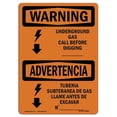 thumbnail image 1 of SignMission OS-WS-A-1218-L-12868 12 x 18 in. OSHA Warning Sign - Underground Gas Call Custom Bilingual, 1 of 1