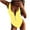 Yellow, variant on Summer Clearance 2024 Sexy Women Fashion Over Size Bikini Solid Piece Print Casual Loose Swimsuit Swimwear Beachwear Set