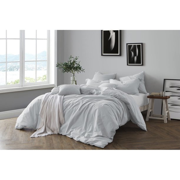 Swift Home All Natural Luxurious Prewashed Cotton Chambray Duvet Cover