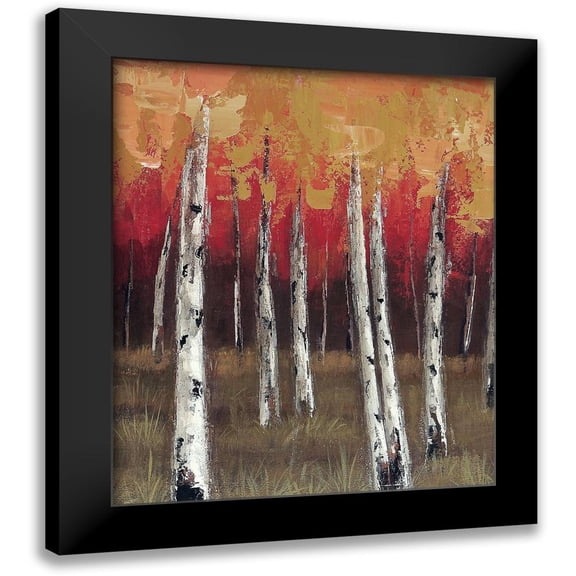 Sunny 12x14 Black Modern Framed Museum Art Print Titled - Forest Red 1