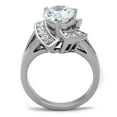 thumbnail image 3 of Women's Stainless Steel High polished CZ Clear 6.60(g) Engagement Ring, 3 of 4