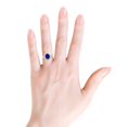 thumbnail image 4 of ANGARA Oval Lab Grown 2 Ct Blue Sapphire Halo Engagement Ring for Women in 14K Rose Gold (Size-9x7mm) | September Birthstone, Anniversary, Jewelry Gift for Women | Lab-Grown Blue Sapphire Ring, 4 of 8
