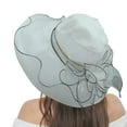 thumbnail image 2 of Prolriy Kenntucky Derby Hats for Women, Women's Vintage Floral Mesh Sun Hat Beach Sun Hat with Sun Hats for Women Fascinators Hats for Women White, 2 of 4
