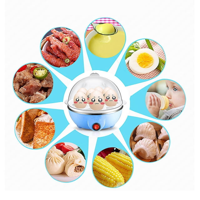 7-Eggs Boiler Multifunction Fast-Heating Double-Layer Mini Steamer Poacher Auto-Off Cooking Tools Breakfast Maker White/Double Layer
