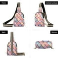 thumbnail image 7 of FORMRS Womens Crossbody Sling Bag Travel Daypack Shoulder Chest Backpack, Pink Shimmering Pattern, 7 of 7