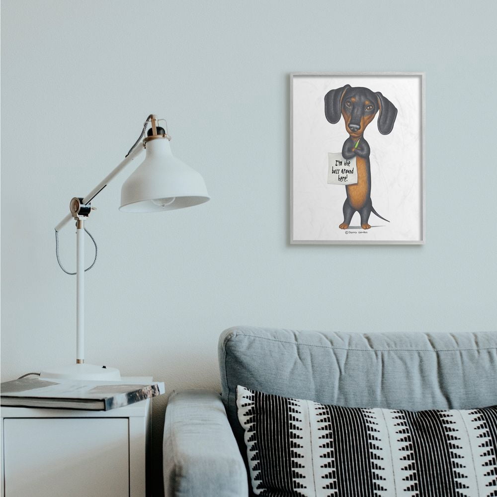 Stupell Industries Dachshund 'I'm The Boss' Fun Family Pet Phrase Designed by Danny Gordan