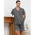 thumbnail image 3 of Men’s Cotton Pajamas Set - Button-Down Shirt & Pants with Pockets, Soft Breathable Sleepwear & Loungewear, Sizes S-2XL, 3 of 11