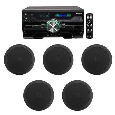 DV4000 4000w Bluetooth Home Theater DVD Receiver 5) 5.25" Black Ceiling Speakers