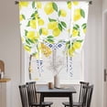 thumbnail image 3 of Yellow Lemons Tie Up Curtains for Windows, Adjustable Balloon Window Shades, Watercolor Summer Botanical Elegant Pastoral Kitchen Window Treatments Farmhouse Short Curtains with Rod Pocket 42"x45", 3 of 8