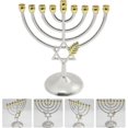 thumbnail image 3 of Traditional Classic Hanukkah Menorah 9 Branch Candlestick Candle Holders Metal Craft For New Year Festival Home Decoration, 3 of 5