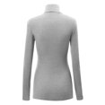 thumbnail image 2 of Made by Johnny Women's Long Sleeve Rib Turtleneck Top Pullover Sweater XL HEATHER_GREY, 2 of 6