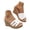 White, variant on Dakaela Women's Leather Wedge Sandals 3.54 Inch Cutout Platform Dressy Summer Shoes Comfortable Ladies Cork Wedges High Heels Brown Size 6