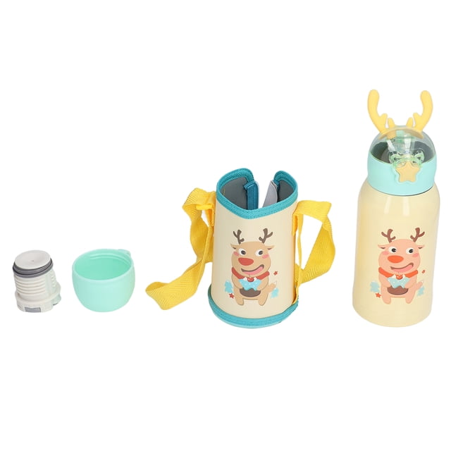 Frasco de vacío con pantalla de temperatura, botella aislada de acero inoxidable para niños de 500 ml con pajita, botella aislada de acero inoxidable de primera calidad