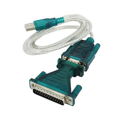 - USB to RS232 DB9 Serial Cable + DB25 Pin Adapter / Port Adapter Converter for GPS, PDA, PC, Modem