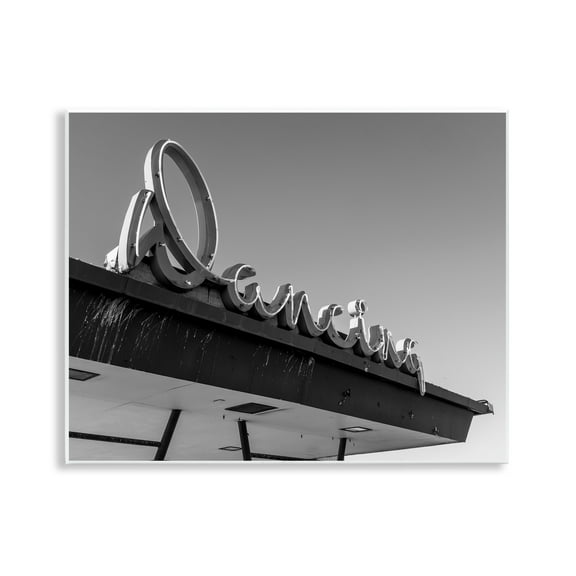 Stupell Industries Vintage Dancing Sign Entertainment Photography Unframed Art Print Wall Art, 14 x 11