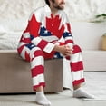 thumbnail image 7 of Daiia USA Canada Flag for Men's Long-Sleeved Pajama Set – Soft & Comfortable Sleepwear Button-Up Pajamas Cozy Lounge Wear-X-Large, 7 of 7