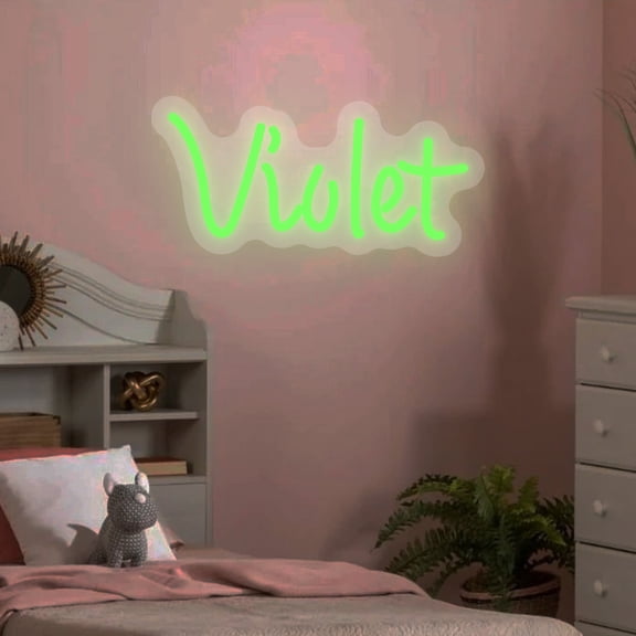 UPONRAY Single-line Custom Neon Signs, Customizable USB-Powered & Dimmable LED Neon Light, Stylish Wall Decor as Gifts for Bedroom, Home, Bar, Family, Lover, Friend, Green, 10 inch/5 Letters