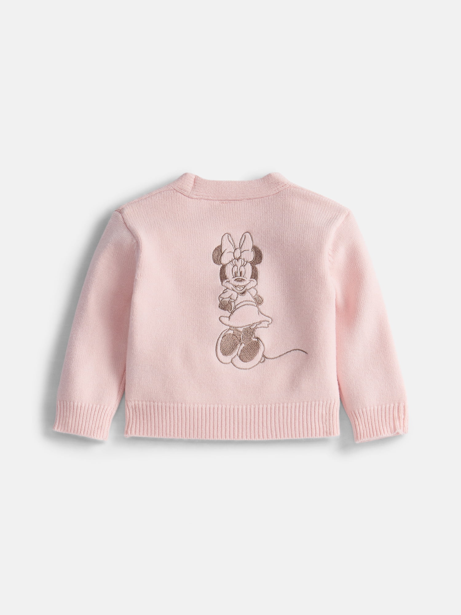 Disney Baby Girl’s Minnie Mouse Embroidered Cardigan with Long Sleeves, Sizes 0/3M-18M