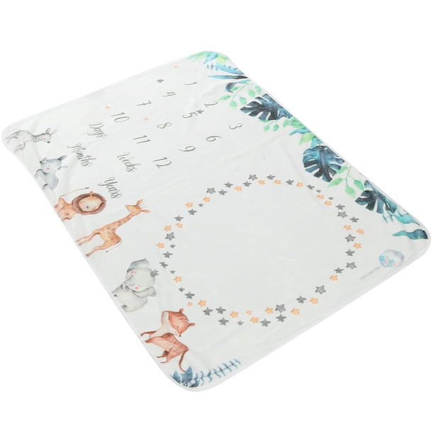 Manta de hito mensual para bebé, Fondo para fotografía de bebé, accesorios de manta, Animal de hoja de plátano