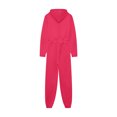 thumbnail image 3 of KIJBLAE Women's Jumpsuit Fashion Full Length Trousers Drawstring Zipper Hooded Jumpsuit Jumpsuit For Girls Solid Color Comfy Lounge Casual Pants Hot Pink XL, 3 of 8