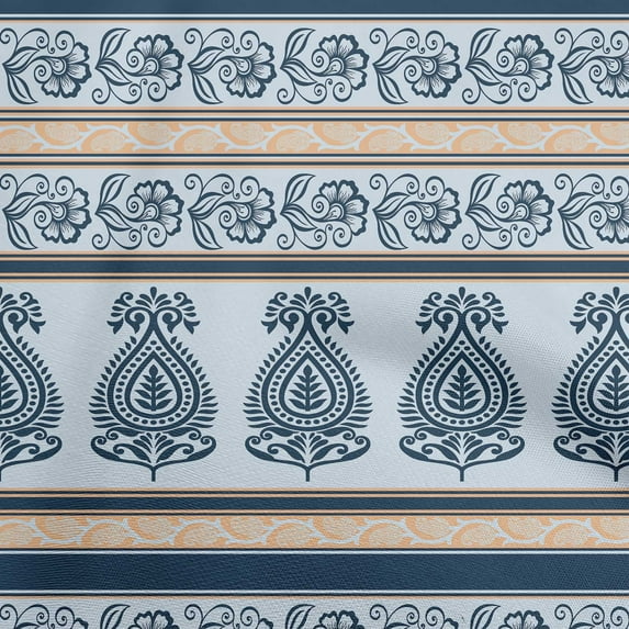 oneOone Viscose Jersey Light Blue Fabric Asian Block Dress Material Fabric Print Fabric By The Yard 60 Inch Wide