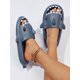 thumbnail image 2 of Shark Design Single Band Slides, Lavender Preppy Style Cartoon Slippers, 2 of 4